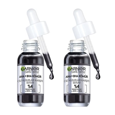 Garnier 2'li AHA+BHA CİLT KUSURLARI KARŞITI SERUM%4 [NİASİNAMİD + PEELING ETKİLİ AHA+BHA] 30ML Cilt Bakım Seti