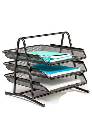 Artlantis Metal Evrak Rafı 3 lü 1 Paket Masa Üstü A4 Dosya Düzenleyici Kağıt Tepsisi Fileli Üç Katlı Hareketli