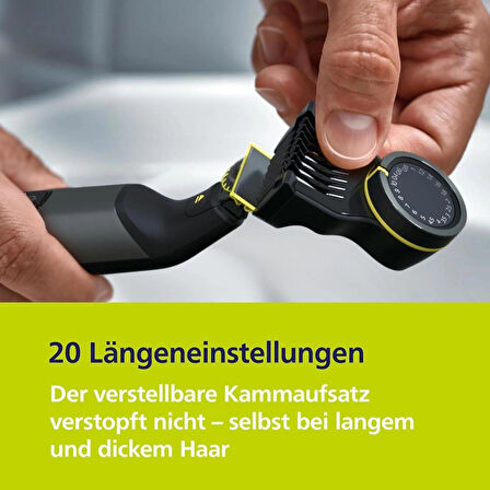 Philips OneBlade Pro 360 Face & Body – Elektrikli sakal kesici, tıraş makinesi ve vücut tıraş makinesi, 2 x 360 bıçak, 1 x 20 uzunluk ayarlı tarak, 1 x vücut kiti, 1 x şarj istasyonu, 1 x seyahat