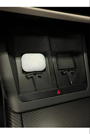 Tesla Model Y Için Airpods Tutucu – 2024 & 2025 Modellerle Uyumlu (2 ADET)(Biyoplastik)