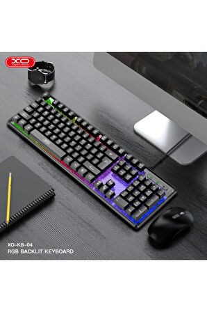 RGB Aydınlatmalı Kablolu Gaming Klavye,Sessiz Mekanik Hisli Tuşlar,ABS Gövde,104 Tuş,Siyah,EN-Q