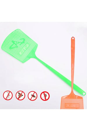 2 Adet Plastik Sinek Raketi – Delikli Geniş Vuruş Yüzeyli, Uzun Saplı Esnek Plastik Sinek Şaplağı, Ev Ofis Bahçe Kullanımı, Fly Swatter
