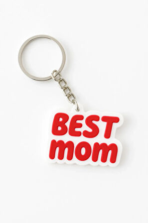 Best Mom Yazılı Anahtarlık – Anneler Günü Hediyesi (Kırmızı)