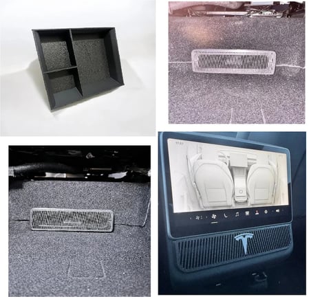 Tesla Model Y Juniper Orta Konsol Düzenleyici ve Arka Havalandırma Koruma Kapakları – 4'lü Araç İçi Organizer Set