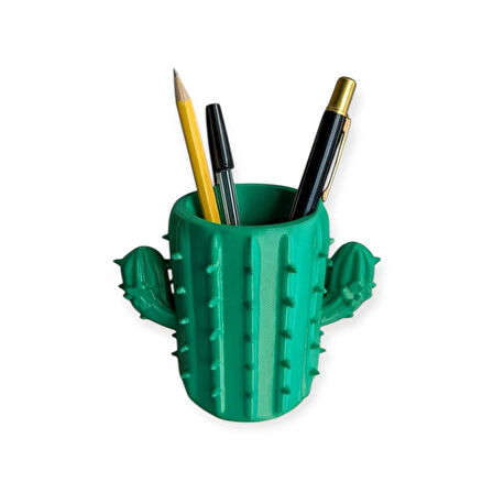 Kaktüs Kalemlik – Dekoratif Masaüstü Organizer (Biyoplastik, 10 cm)