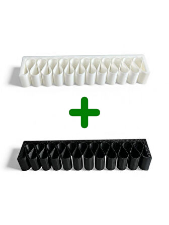 11 Kablo Kapasiteli Masa Kenarı Düzenleyici/Kablo Tutucu – 2’li Set (Siyah-Beyaz)