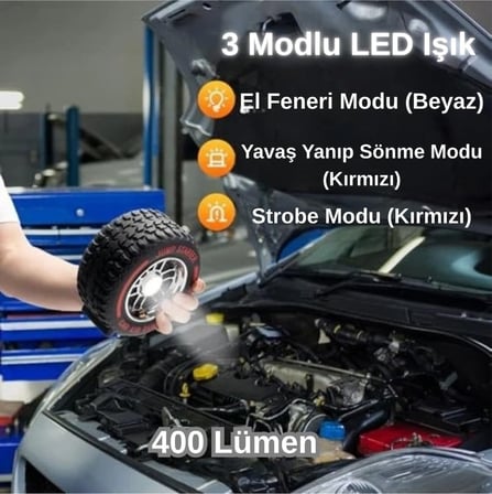 Süper Güçlü 4000A 4'ü 1 Arada Jump Starter 25000 Mah