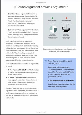 Logical Thinking 3: Logic Knights - Arguments and Evidence.