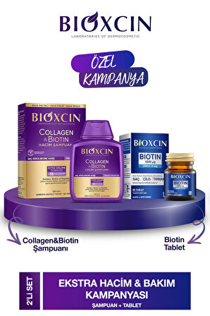Collagen & Biotin Hacim Şampuanı 300ml + Biotin 5000 Mcg 60 Tablet