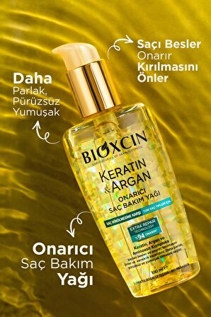 Bioxcin Collagen & Biotin Hacim Şampuanı 300ml + Bioxcin Kertin Argan Saç Bakım Yağı