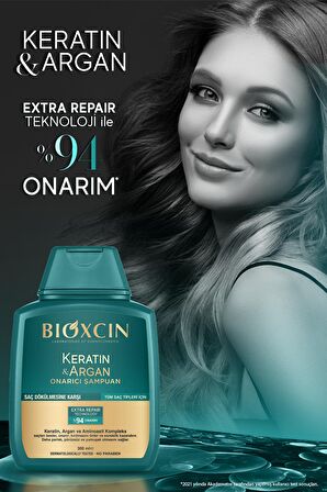 Bioxcin Keratin & Argan Onarıcı Şampuan 300ml + Bioxcin Kertin Argan Sıvı Saç Bakım Kremi