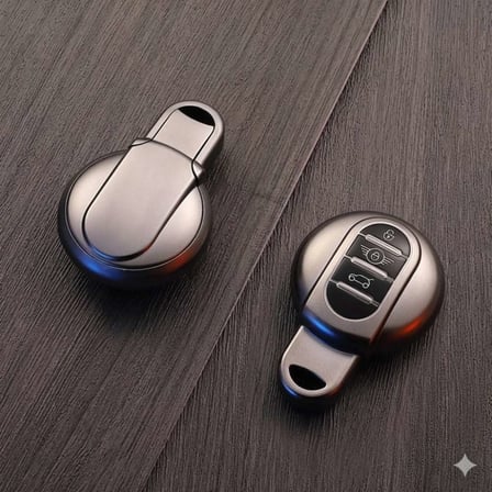 Mini Cooper-S Uyumlu Smart 3 Buton Silikon Oto Anahtar Kumanda Kabı Kılıf Gri
