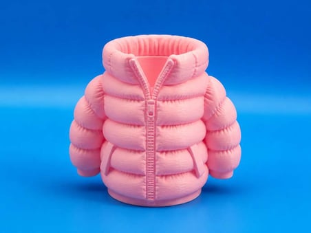 3D Baskı Şişme Mont Kalemlik - Masaüstü Organizer-Pembe