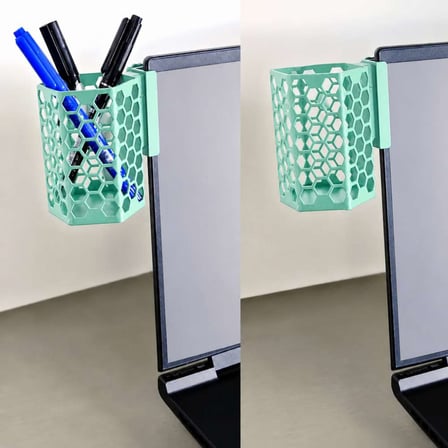3D Baskı Monitor Kalemlik - Petek Desenli Laptop Kenar Altıgen Kalemlik-Mint