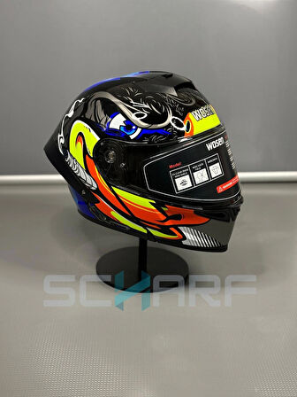WOSEN Ws-202 Güneş Vizörlü Çene Açılır Kask B1 (Şeffaf Vizörlü)