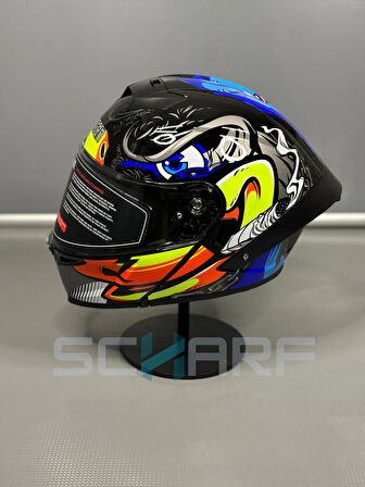 WOSEN Ws-202 Güneş Vizörlü Çene Açılır Kask B1 (Şeffaf Vizörlü)
