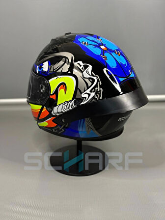 WOSEN Ws-202 Güneş Vizörlü Çene Açılır Kask B1 (Şeffaf Vizörlü)