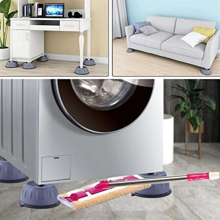  Çamaşır Makinesi Sarsıntı Titreşim Ses Önleyici Kaydırmaz Ayak 4lü Set