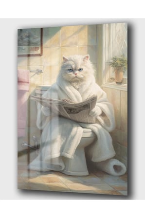 FAVORİ ÜRÜNÜMÜZ MİZAH KEDİ BANYO DUŞ PREMIUM CAM TABLO