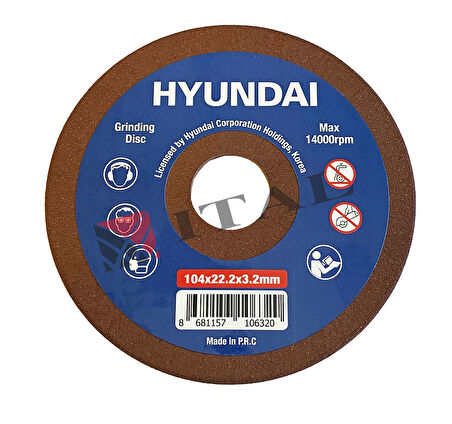 MOTORLU TESTERE ZİNCİR BİLEME DİSKİ 104X22.2X3,2 MM HYUNDAI ORJİNAL
