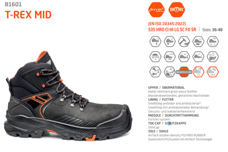Base B1610A T-Rex Top 3S HRO CI HI LG FO SR İş Botu Uzun