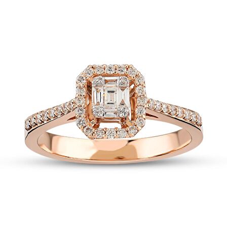 0.32 Ct Baget Pırlanta Yüzük B18