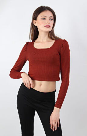 ALEXANDERGARDI KOLU BÜZGÜLÜ CROP BLUZ (B19-155502)
