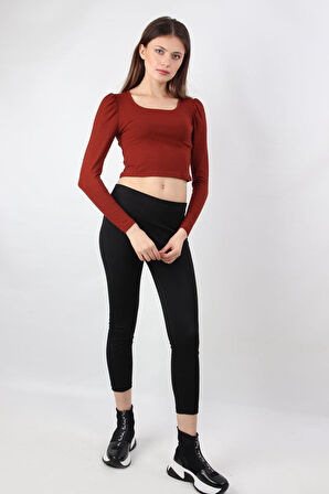 ALEXANDERGARDI KOLU BÜZGÜLÜ CROP BLUZ (B19-155502)
