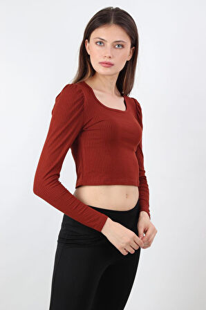 ALEXANDERGARDI KOLU BÜZGÜLÜ CROP BLUZ (B19-155502)