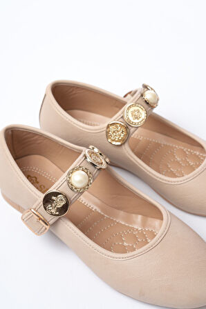 İNF-6363  Nut Baret Tokalı Günlük Kadın Ayakkabı