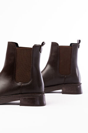 02-2137 Kahverengi Lastikli Günlük Kadın Bot