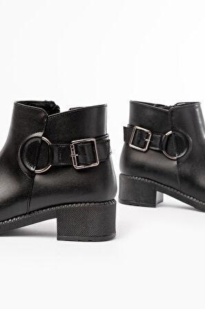 270-3030 Siyah Toka Aksesuarlı Fermuarlı Günlük Kadın Bot