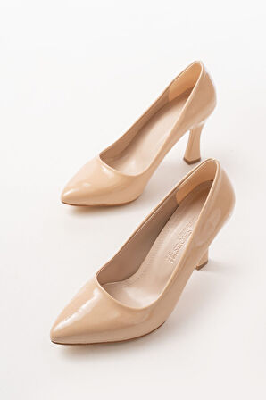 ST-001 Nut Rugan Günlük 9 cm Topuklu Kadın Stiletto Ayakkabı