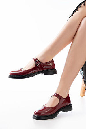 YSN-4444 Bordo Rugan Günlük Kadın Ayakkabı