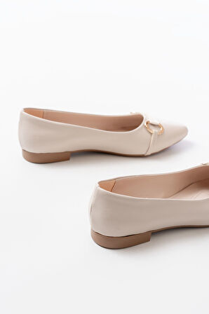 İNF-129 Ten Günlük Taş Aksesuarlı Babet