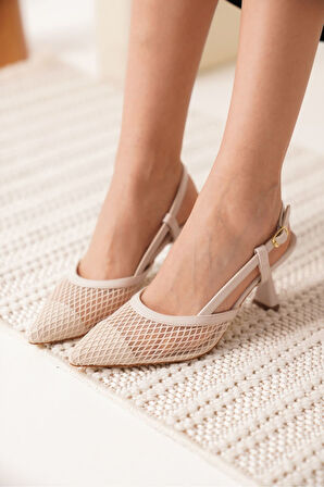 Winstey Kadın Bej Topuklu Ayakkabı