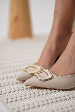 Emery Kadın Bej Topuklu Ayakkabı