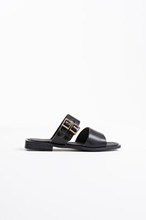 Alessi Siyah Hakiki Deri Terlik