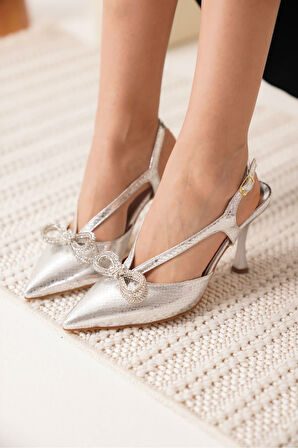 Wines Kadın Gümüş Topuklu Ayakkabı