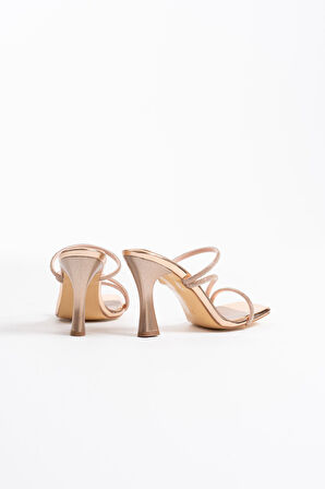 Capella Altın Taşlı Topuklu Kadın Terlik