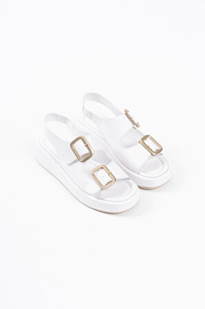 Shery Beyaz Cilt Sandalet