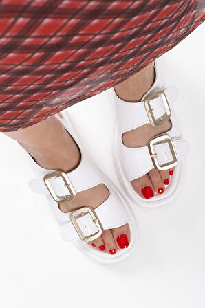 Shery Beyaz Cilt Sandalet