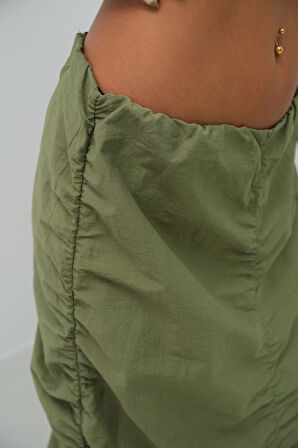 Büzgü Detay Maxi Etek