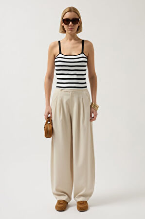 Çizgili Askılı Bluz