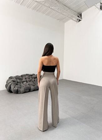 Sante Çi̇zgi̇li̇ Bel Kuşakli Palazzo Pantolon