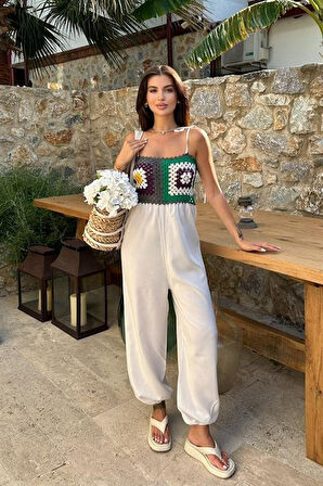 Jasmin Süzüneli Keten Tulum 1280-08