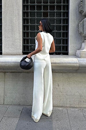 Paulo Gold Düğmeli Yelek Pantolon Takım 9976