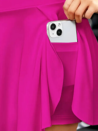 Kadın Yüksek Bel Cepli Sandy Short Etek