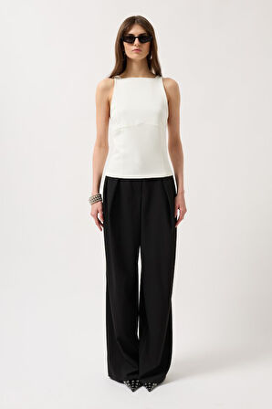 Sırt Kurdele Detay Bluz