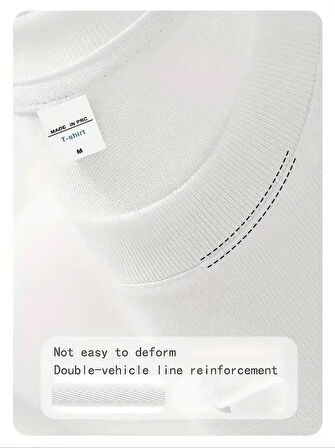 Baskılı Oversize Bisiklet Yaka T-shirt - Beyaz